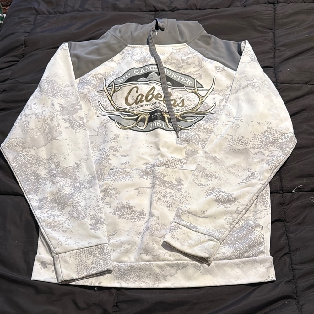 Cabela's White and Gray Camouflage Hoodie